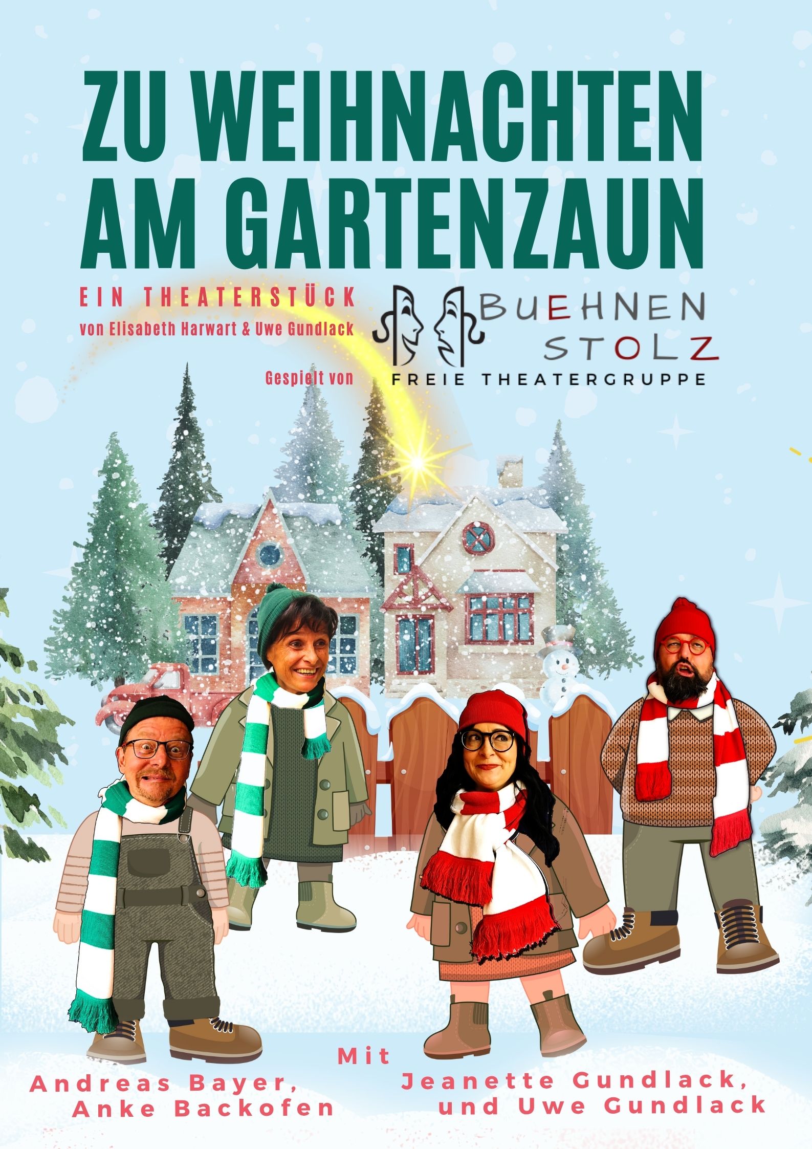 Poster Zu Weihnachten am Gartenzaun 1
