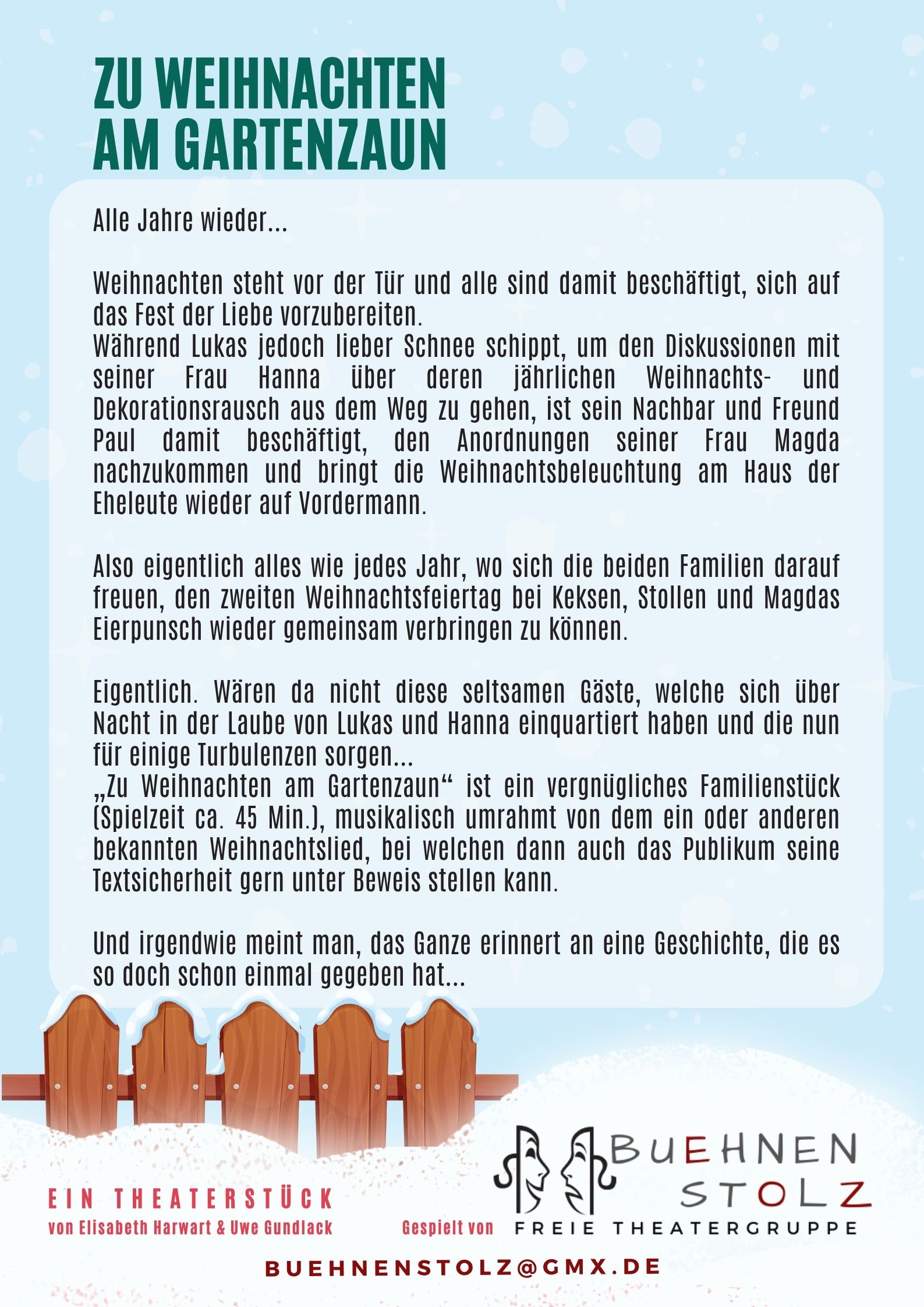 Poster Zu Weihnachten am Gartenzaun 2